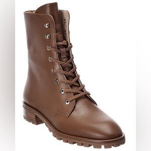 Stuart Weitzman Laine Leather Combat Boot - Brown